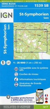 IGN Karte, Serie Bleue St.Symphorien Sor