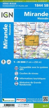 IGN Karte, Serie Bleue Mirande, Masseube