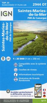 IGN Karte, Carte de randonnée (et plein air) Saintes-Mariès-de-la-Mer, Parc National de Camargue