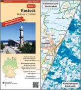 Topographische Karte und Satellitenbildkarte Rostock