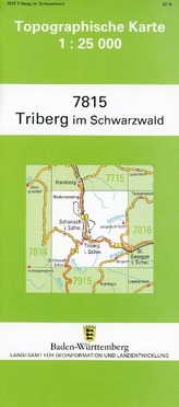 Topographische Karte Baden-Württemberg Triberg im Schwarzwald