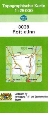 Topographische Karte Bayern Rott a. Inn