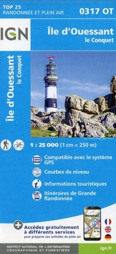 IGN Karte, Carte de randonnée (et plein air) Île d'Ouessant