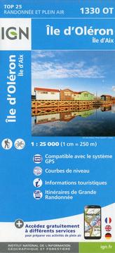 IGN Karte, Carte de randonnée (et plein air) Île d'Oléron; Île Aix