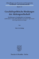 Geschäftspolitische Bindungen der Aktiengesellschaft.