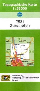 Topographische Karte Bayern Gersthofen