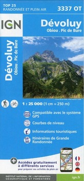 IGN Karte, Carte de randonnée (et plein air) Dévoluy, Obiou, Pic de Bure