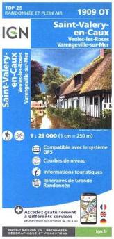 IGN Karte, Carte de randonnée (et plein air)  Saint-Valery-en-Caux - Veules-les-Roses - Varengeville-sur-Mer