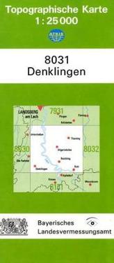 Topographische Karte Bayern Denklingen