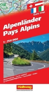 Hallwag Straßenkarte Alpenländer / Pays Alpins / Alpine Countries / Paesi Alpini