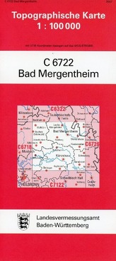 Topographische Karte Baden-Württemberg Bad Mergentheim