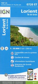 IGN Karte, Carte de randonnée (et plein air) Lorient - Île de Groix