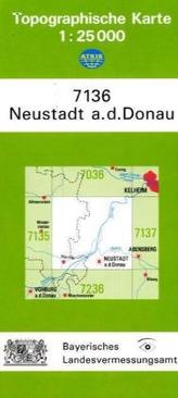 Topographische Karte Bayern Neustadt a. d. Donau