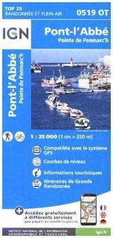 IGN Karte, Carte de randonnée (et plein air) Pont-l'Abbé, Pointe de Penmarc'h