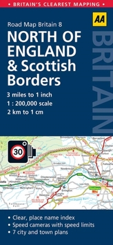 AA Road Map Britain Straßenkarte Northern England/Borders