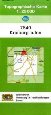 Topographische Karte Bayern Kraiburg a. Inn