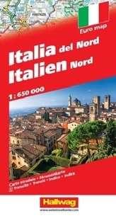 Hallwag Straßenkarte Italien Nord / Italia del Nord