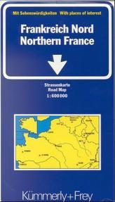 Kümmerly & Frey Karte Frankreich Nord. Northern France. France du Nord; Francia del Nord