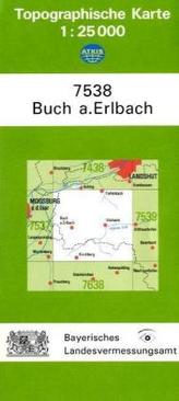 Topographische Karte Bayern Buch a. Erlbach