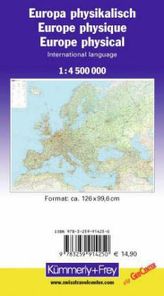 Kümmerly & Frey Poster Europa, physikalisch. Europe, physique. Europe, physical