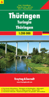 Freytag & Berndt Autokarte Thüringen. Thuringia / Thuringe / Turingia