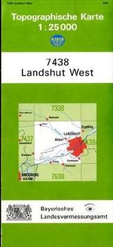 Topographische Karte Bayern Landshut West