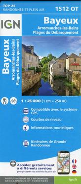 IGN Karte, Carte de randonnée (et plein air) Bayeux -Arromanches-les-Bains - Plages du Débarquement