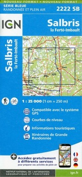 IGN Karte, Serie Bleue Salbris. La Ferté-Imbault