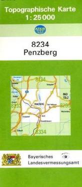 Topographische Karte Bayern Penzberg