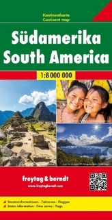 Freytag & Berndt Auto + Freizeitkarte Südamerika, Kontinentkarte 1:8 Mio.
