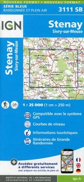 IGN Karte, Serie Bleue Stenay Sivry Sur