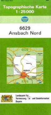 Topographische Karte Bayern Ansbach Nord