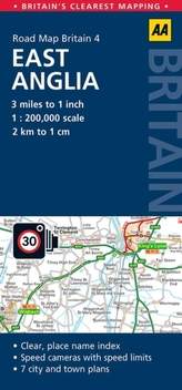 AA Road Map Britain Straßenkarte East Anglia