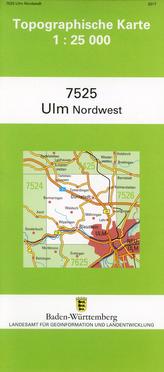 Topographische Karte Baden-Württemberg Ulm-Nordwest