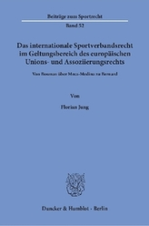 Das internationale Sportverbandsrecht im Geltungsbereich des europäischen Unions- und Assoziierungsrechts.
