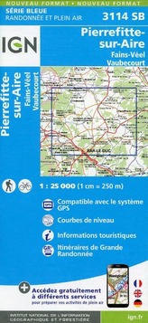 IGN Karte, Serie Bleue Pierrefitte-sur-Aire Fains-Véel Vaubecourt