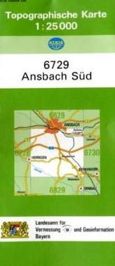 Topographische Karte Bayern Ansbach Süd
