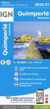 IGN Karte, Carte de randonnée (et plein air) Quimperlé