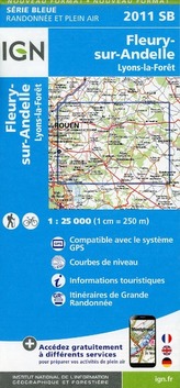 IGN Karte, Serie Bleue Fleury-sur-Andelle Lyons-la-forêt
