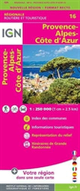 IGN Karte, Régionale Routière et Touristique Provence Alpes Côte d'Azur