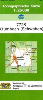 Topographische Karte Bayern Krumbach (Schwaben)