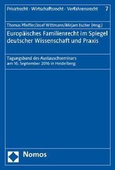 Europäisches Familienrecht im Spiegel deutscher Wissenschaft und Praxis