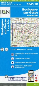IGN Karte, Serie Bleue  Boulogne sur-Gesse. Trie-sur-Baïse