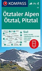 Kompass Karte Ötztaler Alpen, Ötztal, Pitztal