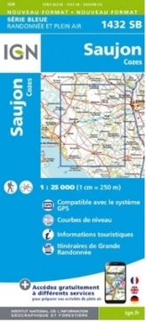 IGN Karte, Carte de randonnée (et plein air) Saujon - Cozes
