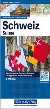 Schweiz Politische Karte, Reliefkarte