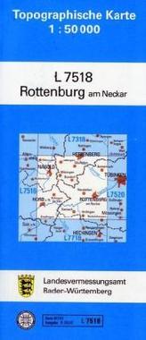 Topographische Karte Baden-Württemberg Rottenburg am Neckar