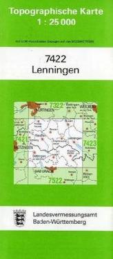 Topographische Karte Baden-Württemberg Lenningen