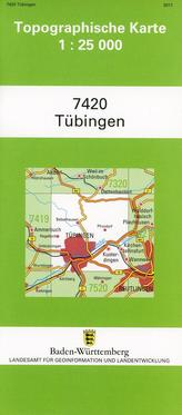 Topographische Karte Baden-Württemberg Tübingen