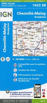 IGN Karte, Serie Bleue Chemillé-Melay Beaupréau